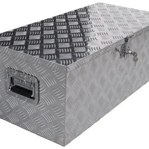 Coffre de timon en tôle aluminium antidérapante 840x400x310 mm – avec fermeture papillon