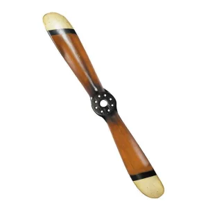 Hélice Rétro en bois noire/blanche patinée 70 cm