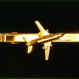 Pince Cravate Boeing 737-200 dorée à l'or fin 24 carats
