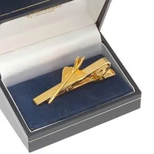 Pince Cravate Concorde dorée à l'or fin 24 carats