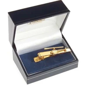 Pince Cravate hélicoptère Robinson R22 dorée à l'or fin 24 carats
