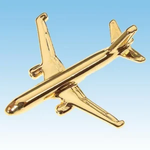 PIN'S avion Airbus 320 doré à l'or fin 24 carats
