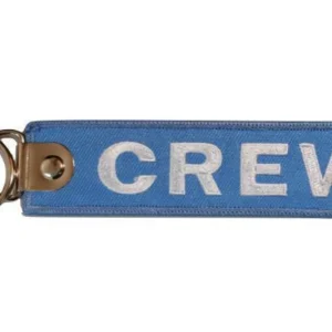 Porte-clés flamme Crew en tissu bleu